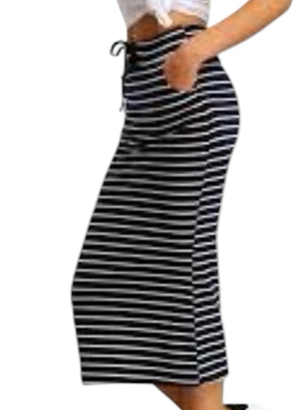 Ralph Lauren, Cotton & Modal Knit blend Nautical Maxi Skirt